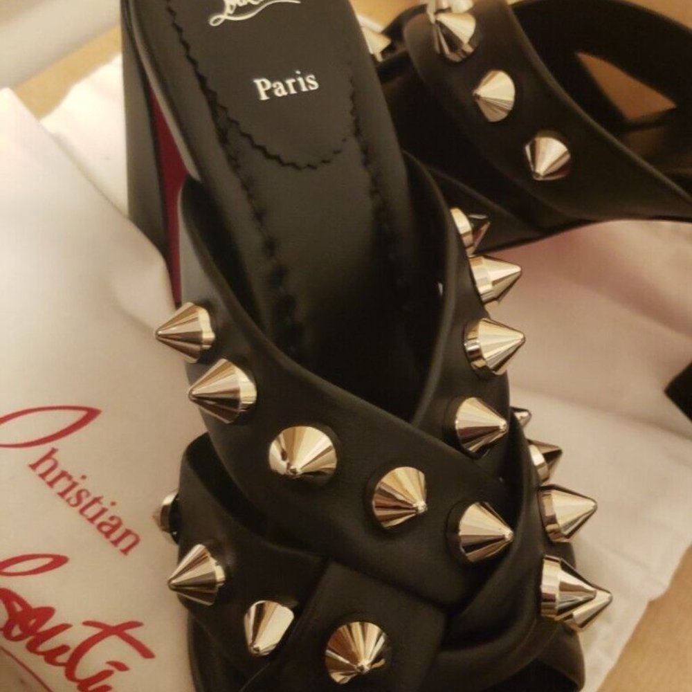 Christian Louboutin SPIKA CLUB Spiked Leather Mule - Picture 6 of 10
